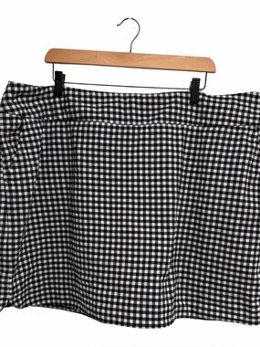 S.C. & Co. Women’s Black and White Gingham High Waist Skort Skirt